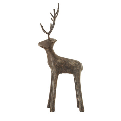 Cerf debout en fonte