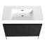 Meuble-lavabo 36 po avec lavabo en résine et armoire en chêne foncé - lavabo moderne fonctionnel-1216320881