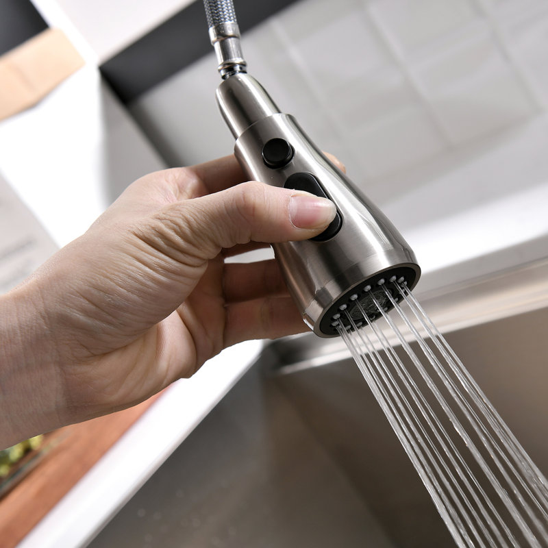 Pull Down Kitchen Faucet, Brushed Nickel, Single Handle Brass, Touch-On Control, Stream Spray Options, Convenient Install Method Way Quick And Easy
