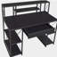 Bureau noir avec tablettes ouvertes et huche-161980223