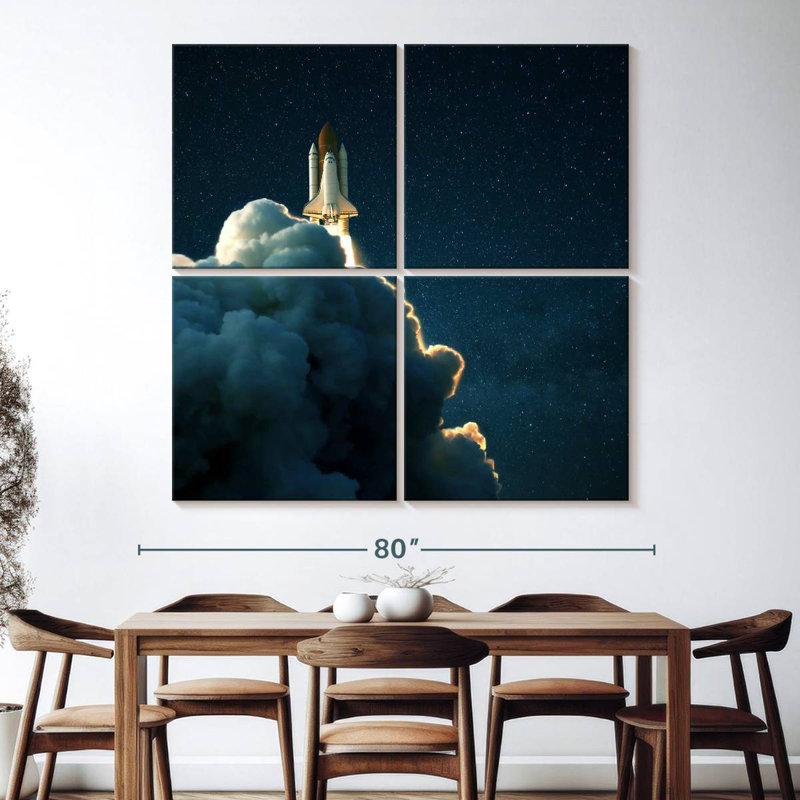 Oberle Starry Space Shuttle Launch, 74" H x 74" W