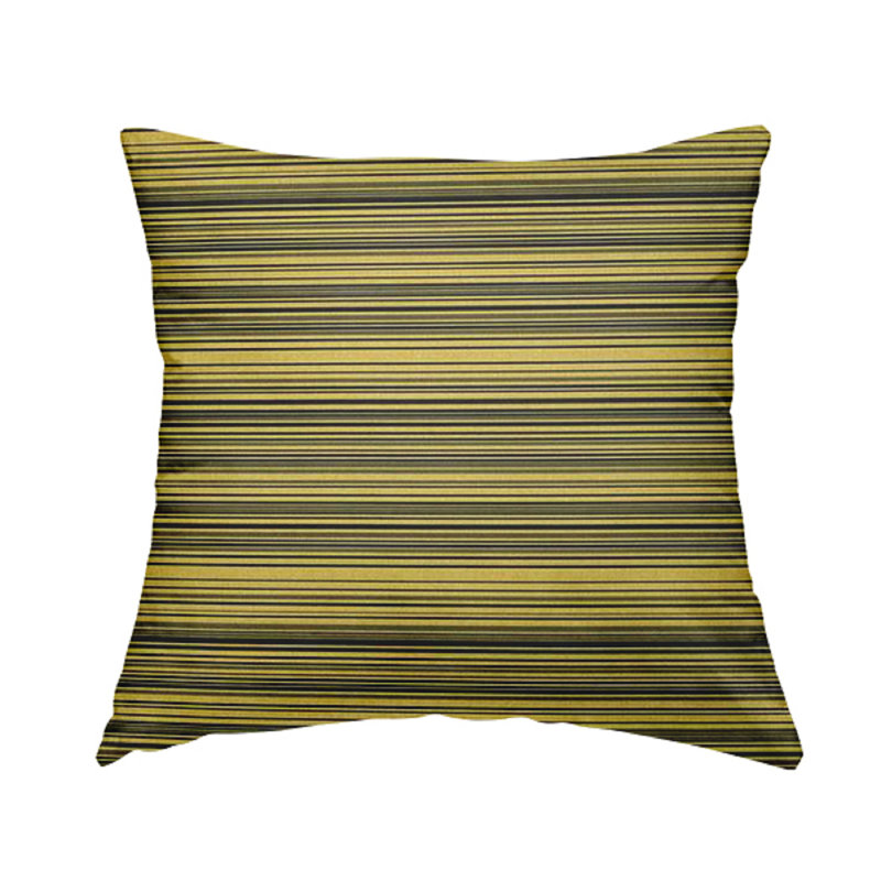 Lackawanna Striped Square Throw Cushion, Yellow/Grey, 55cm H x 55cm W x 5cm D