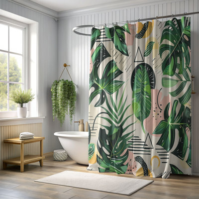 Palm Leaves - Rideau de douche Premium