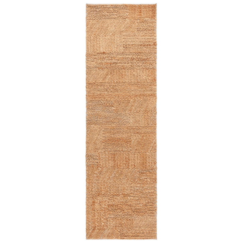 Adarryll Hand Woven Indian Hemp Cotton Rug in Natural, Runner 2'3" x 8'