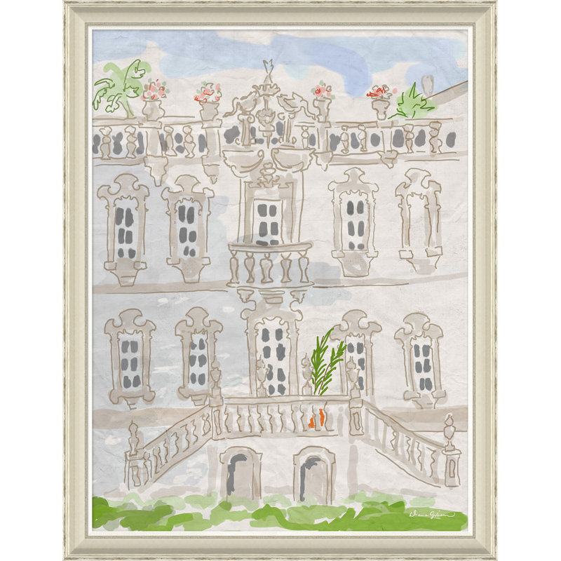 Malmaison Giclee Print by Dana Gibson, 43"H x 33"W x 1.25"D, White Frame