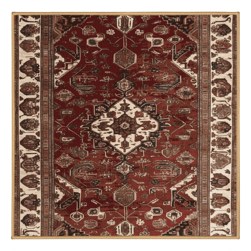 Tapis brun lavable à la machine, Carré 8 pi