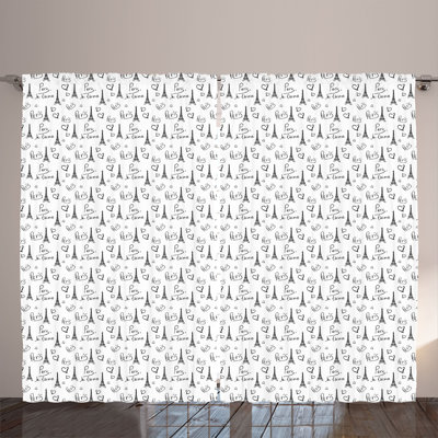 Polyester Semi Sheer Curtain/Drape Pair