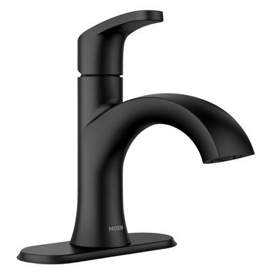Moen Karis Single Handle Bathroom Faucet with Push Down Drain, Deckplate Included