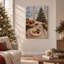 " Holiday Feast with Tree and Snowy Window Christmas " Painting-2144863936