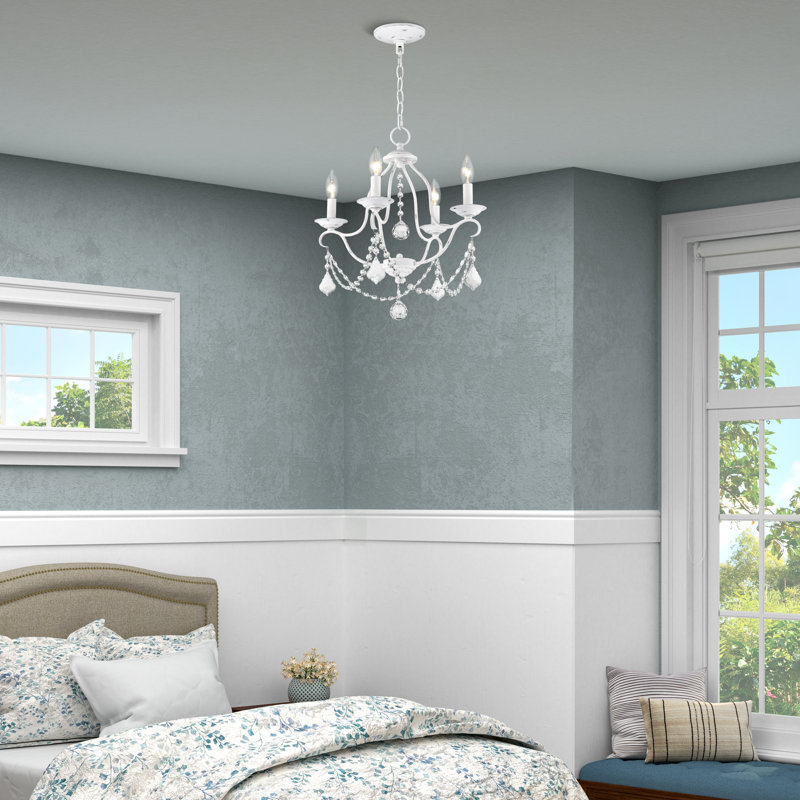 Deshaunte 4 - Light Dimmable Empire Chandelier, Antique White