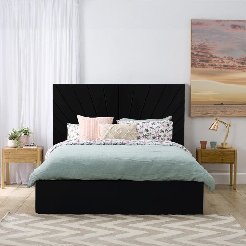Addilee Upholstered Bed, Black, Single (3')