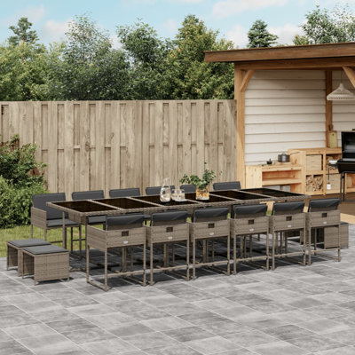  Garden Dining Set Grey, Dark Grey