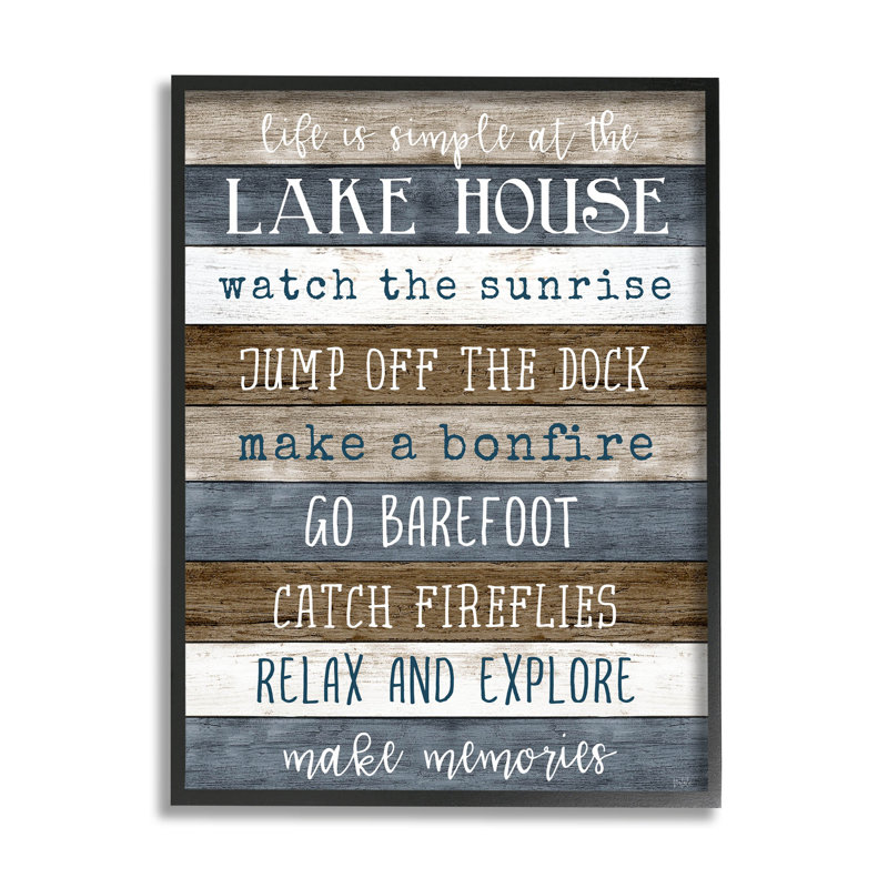 «Life Is Simple Lake House List», estampe numérique par Natalie Carpentieri, H 14 po x l 11 po x P 1,5 po