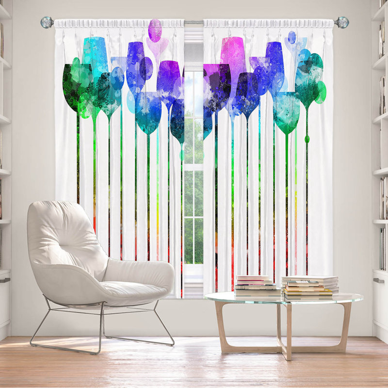 Rideau occultant et isolant avec passe-tringle Delaughter, Bleu / vert / mauve, L 40 po x L 82 po