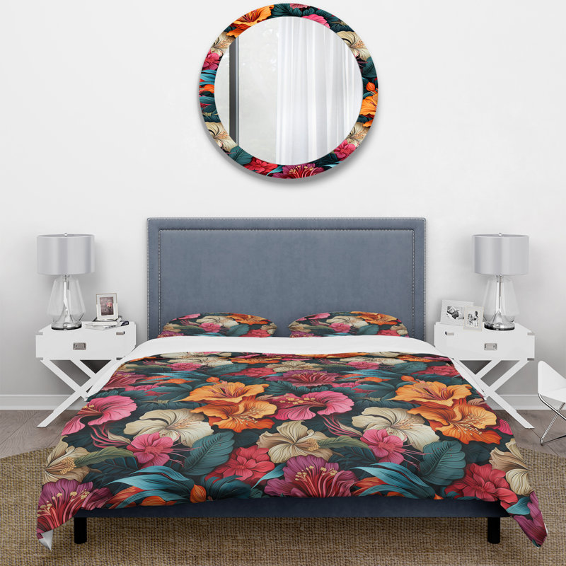 Ensemble de housse de couette Mawadah, Housse de couette pour grand lit et 2 taies décor