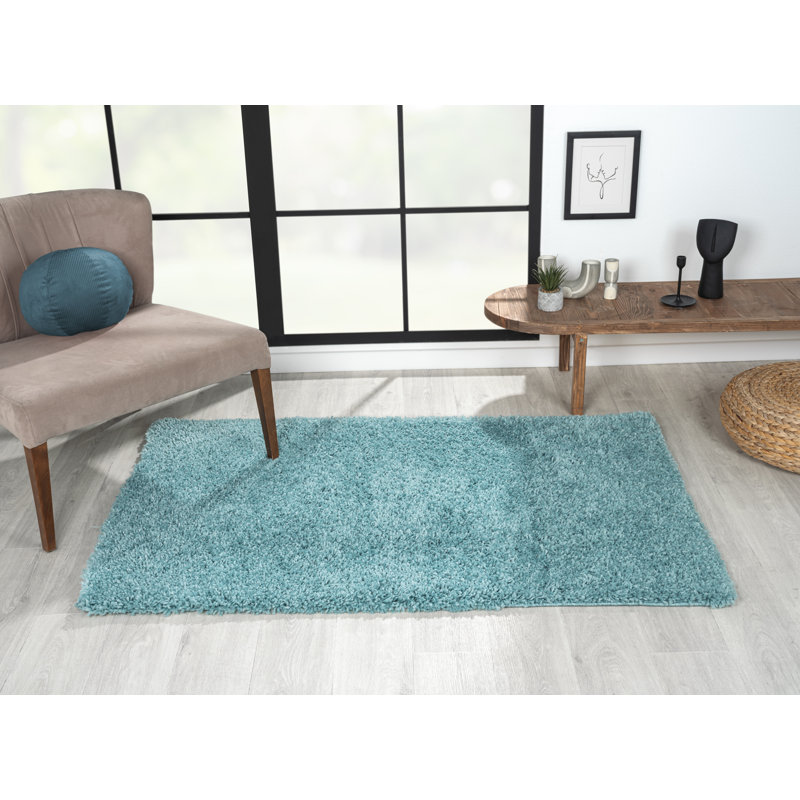 Shaggy Lush light blue Rug, Rectangle 100 x 150cm
