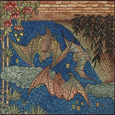 Tapis bleu / brun