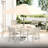 Outdoor Round Patio Table For 4 - 6, Metal With Umbrella Hole Backyard, Lawn, Garden. Powder Coating Rust Proof, Bent Leg Design Better Stability, Non Marring Foot Caps. Easy To Do Assembly Colored-356554437