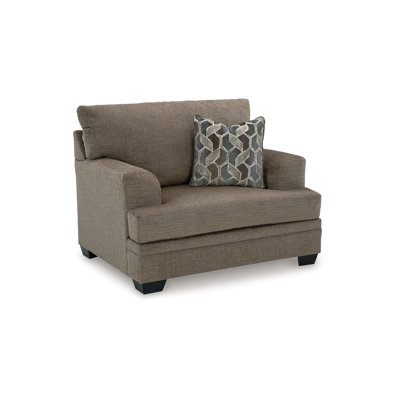 Ead Oversized Accent Chair, 1 Accent Pillow, Polyester by Benjara