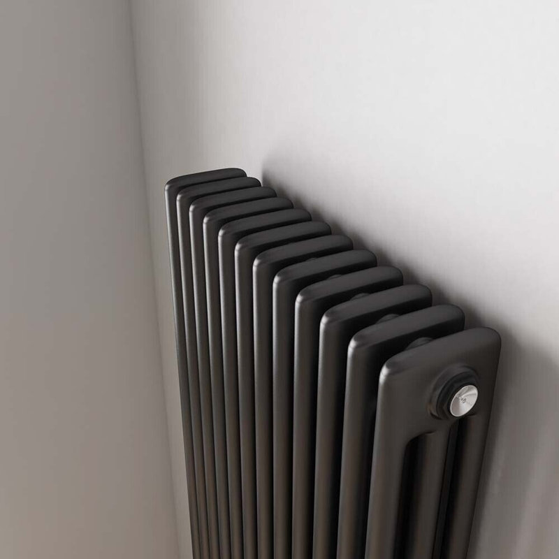 iBathUK Radiator + Angled Valve, White, 1800cm H x 380cm W x 100cm D, 3