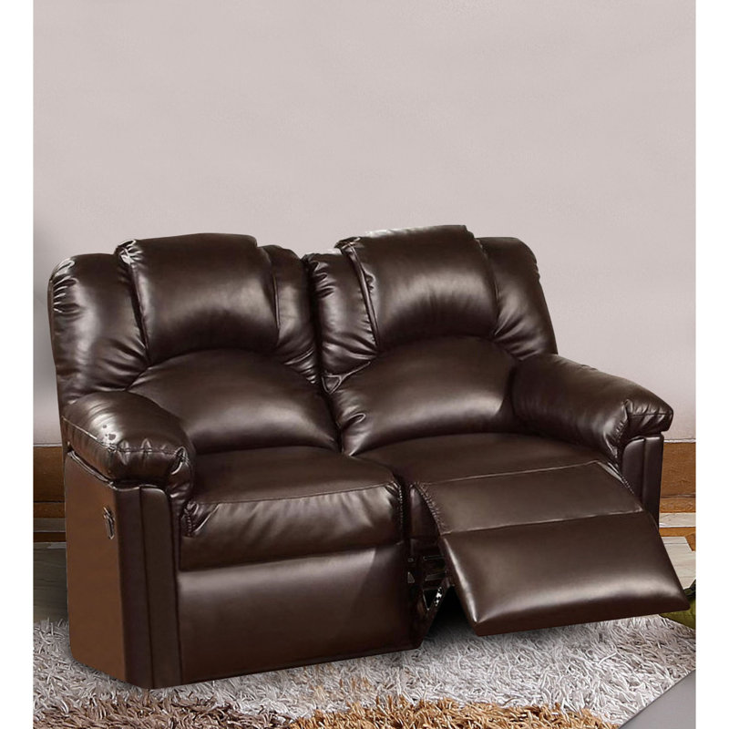 Causeuse inclinable en cuir reconstitué Garcial, Similicuir brun