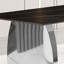 Table rectangulaire moderne avec plateau de table en pierre frittée noire et supports en métal argenté stables, sans danger pour les aliments, antidérapante pour les repas de 0,4 po de hauteur, convient aux espaces commerciaux à domicile, haute