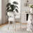 Modern 35" Faux Marble Round Dining Set For 2 With Upholstered Arm Chairs-1359286398