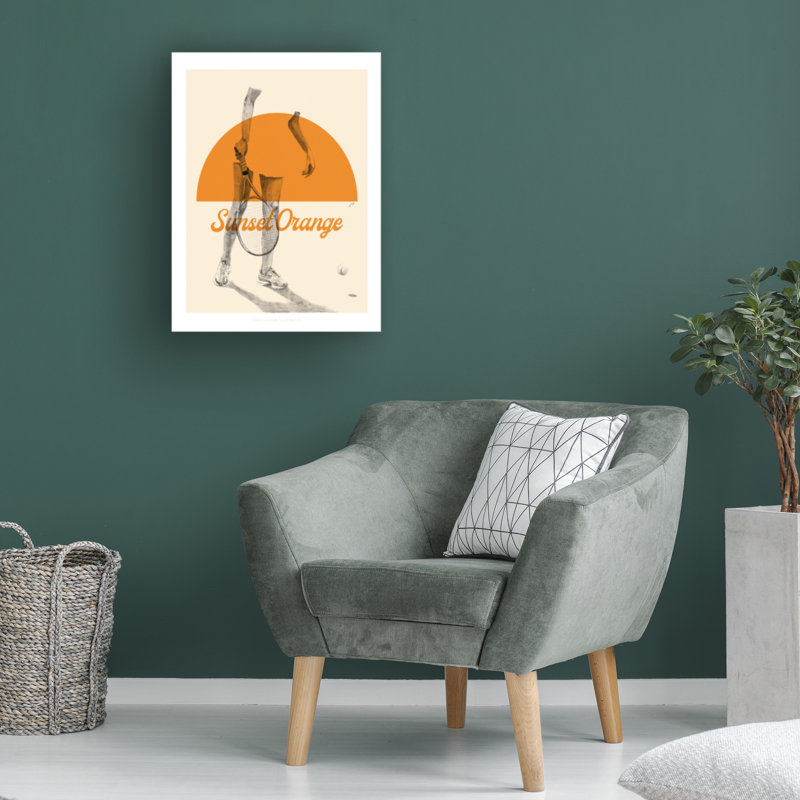 Art sur toile orange ,ologi, H 19 po x l 14 po