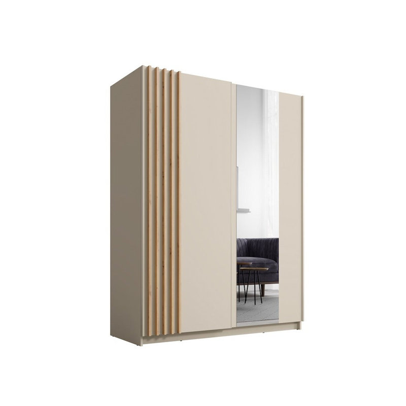 2 Door Glass and Steel Wardrobe