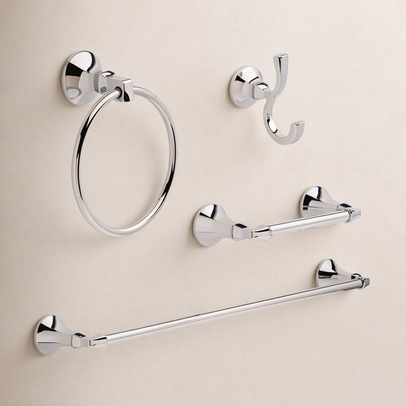 Ensemble de quincaillerie de salle de bain 4 pièces Ashlyn Delta, Chrome