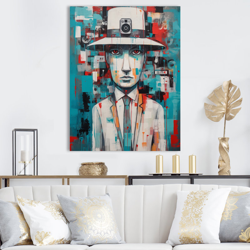 " Detective Pop Art Portrait ", 32" H x 16" W x 1" D, Wrapped Canvas