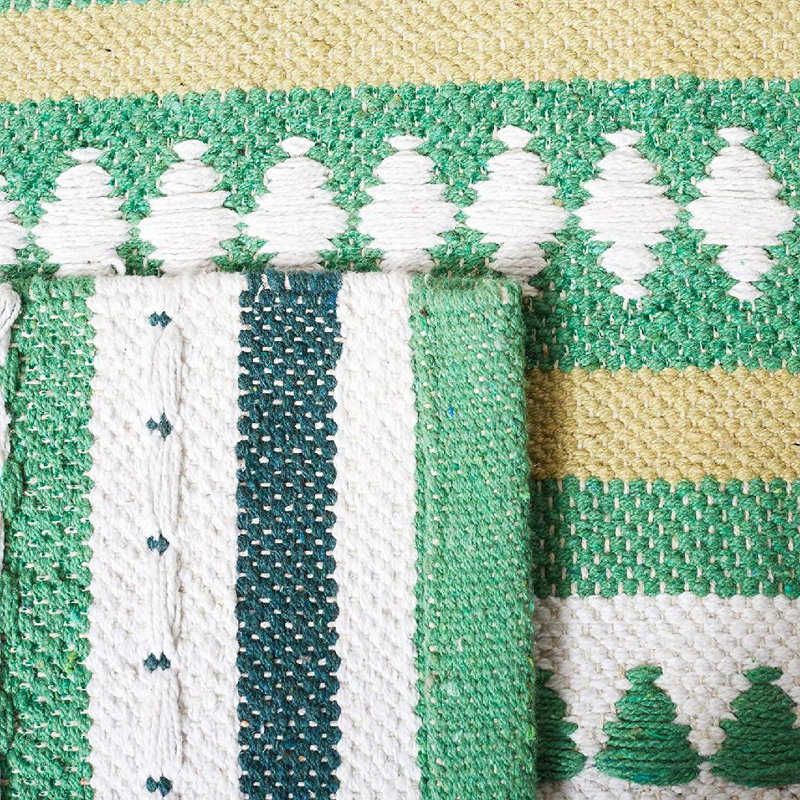 Adama Hand Woven Cotton Striped Rug, Rectangle 3' x 5'