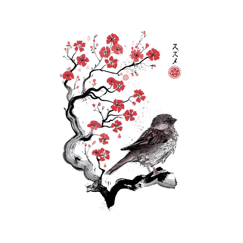 «Little Sparrow Sumi-E» par Antonio Camarena, impression sur toile tendue, H 60 po x l 40po x P 1,5 po