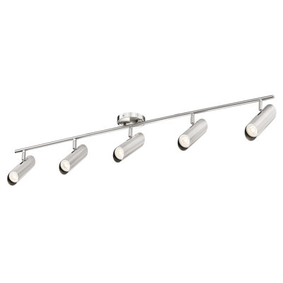 6-Light Integrated LED Track Light With 350 Degree Rotatable Heads, 3000K 2160 Lumen, 4.17Ft. Track Lighting Kit, GU10 Bulb Included