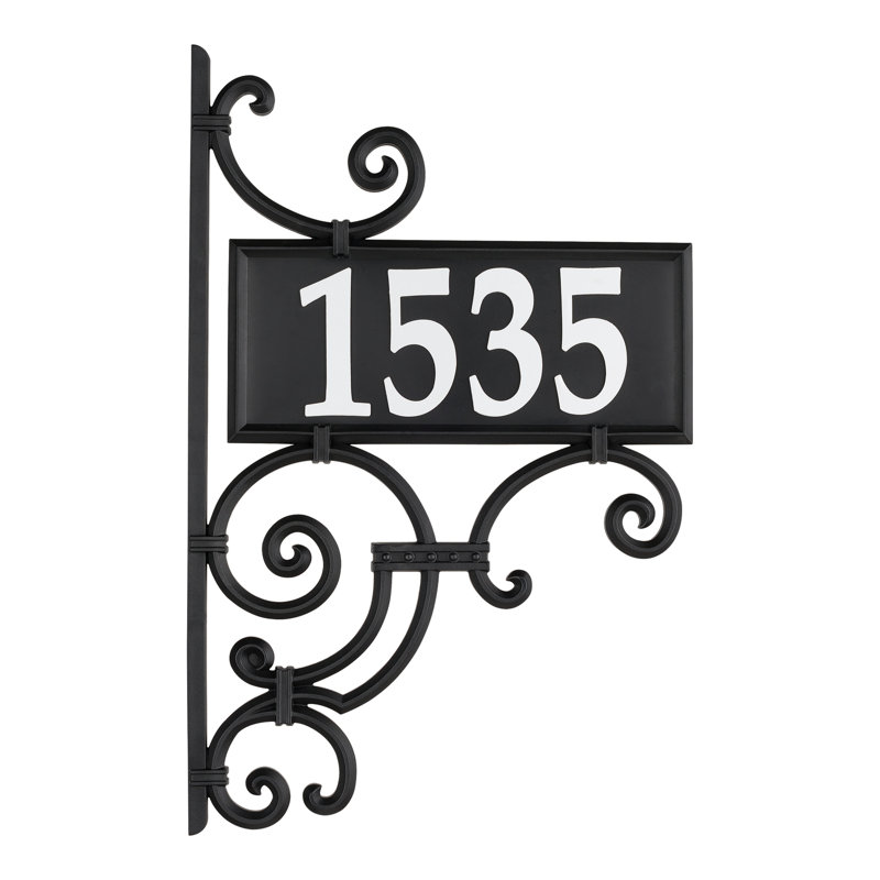 Nite Bright Ironwork Reflective Address Post