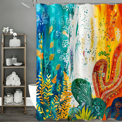 Shower Curtains with Hooks Included