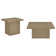 2-piece Square Cocktail Coffee End Table Set, Latte
