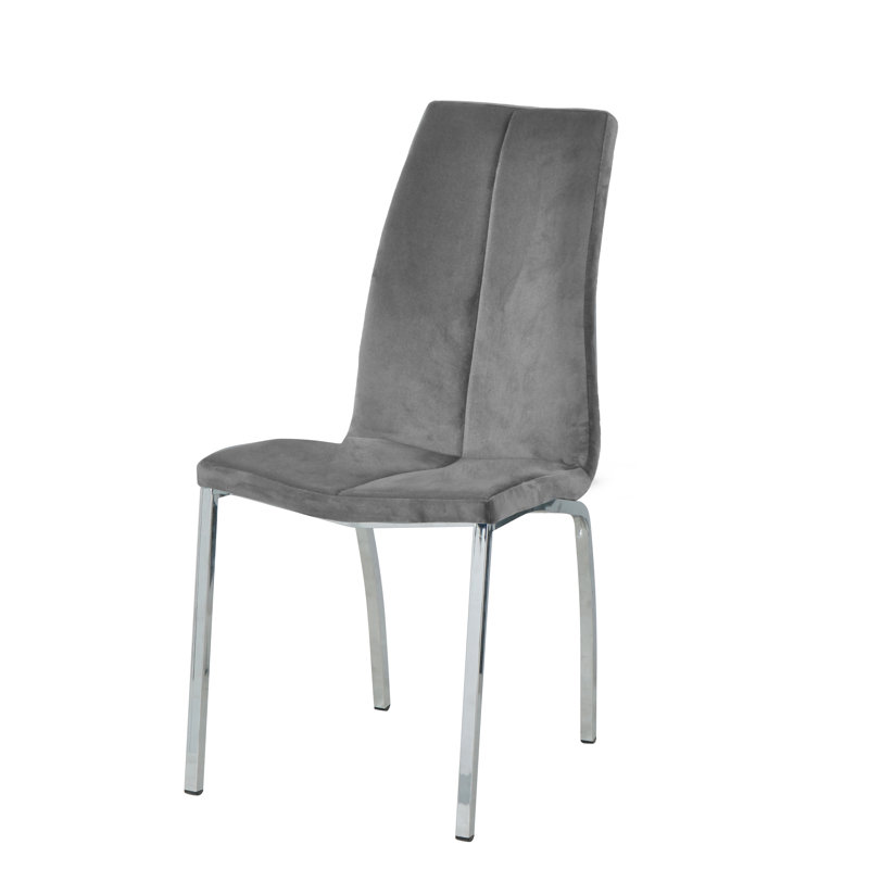 Knudsen Velvet Upholstered Side Chair, Grey