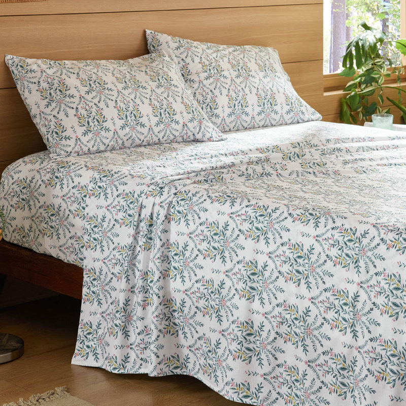 Draps en percale doux, Ensemble de draps pour très grand lit avec 2 taie