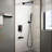 Modern Black Wall Mount Shower Faucet System with Rainfall Shower Head and Handle Set