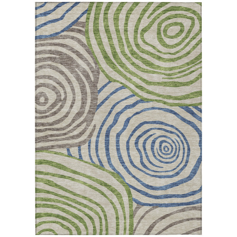 Leis Abstract Indoor Rug, Rectangle 3' x 5'