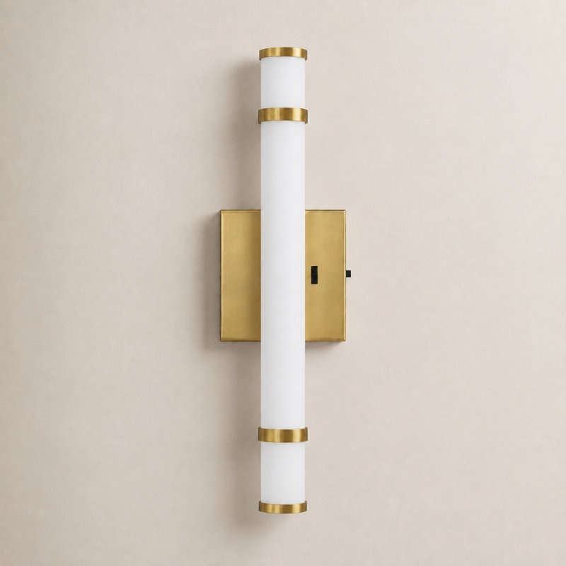 Applique murale moderne de 40 cm (16 po) à intensité variable pour salle de bain, avec tube cathodique 5CCT, Brushed Gold