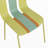 4-Pack Modern Striped Color Block Chairs,Indoor/Outdoor PP Plastic Seat and Sturdy Metal Legs-2078414969