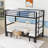 Metal Bunk Bed With Ladder And Slats-369576579
