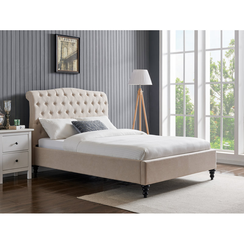 Fairfield Upholstered Bed, Double (4'6), Natural