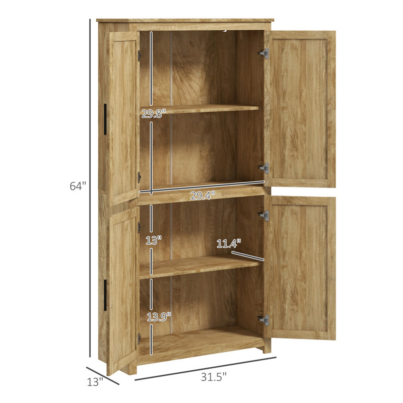 Armoire de rangement 64 po en rotin avec tablette réglable, naturel