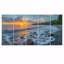 Photo panoramique de la plage rocheuse au lever du soleil I - ensemble d'art mural plage-1939003347