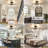 3-Light Modern Semi Flush Mount Ceiling Light, Black Ceiling Lamp With Ruffled Floral Glass Shades, Low Profile Close To Ceiling Light Fixture For Bedroom Kitchen Living Room Entryway-1100187298