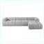 Canapés modulaires en L de 122 po avec méridienne moderne, entièrement assemblé faisant face à la droite pour le salon | Gris clair | Mousse, polyester-786652215