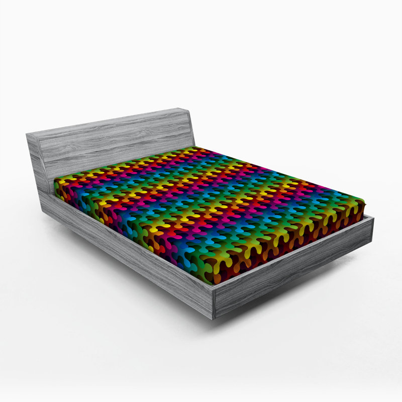 Microfiber Abstract Fitted Sheet, Queen Fitted Sheet